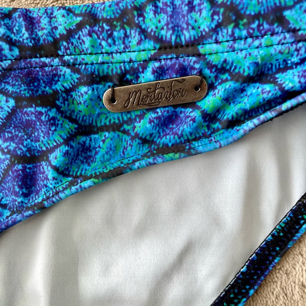 Blue Patterned Men's Swim Trunks - Picture 5 of 7